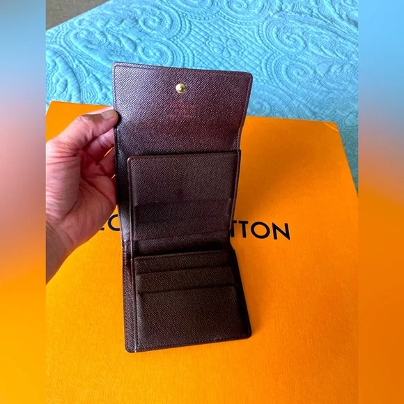 Louis Vuitton Damier Ebene Elise Wallet(chain and wallet  charm included) SOLD - Picture 6 of 8